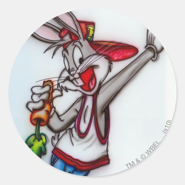 BUGS BUNNY™ Airbrush Classic Round Sticker (Front)