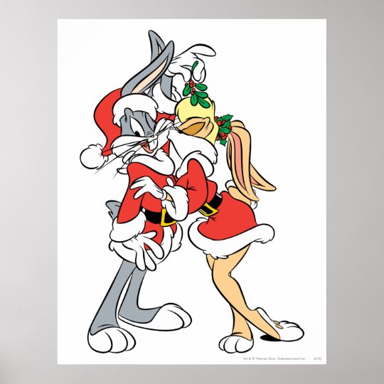 BUGS BUNNY™ and Lola Mistletoe Kiss Poster Zazzle.ca