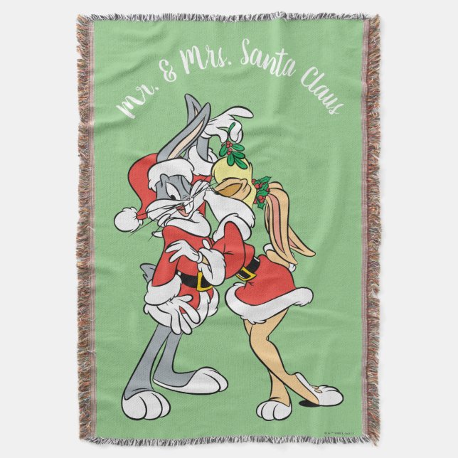 BUGS BUNNY™ and Lola Mistletoe Kiss Throw Blanket (Front Vertical)