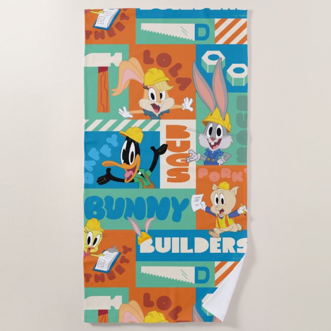BUGS BUNNY BUILDERS™| Character Grid Pattern Beach Towel (Front)