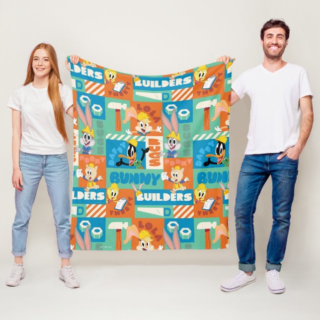 BUGS BUNNY BUILDERS™| Character Grid Pattern Fleece Blanket (In Situ)