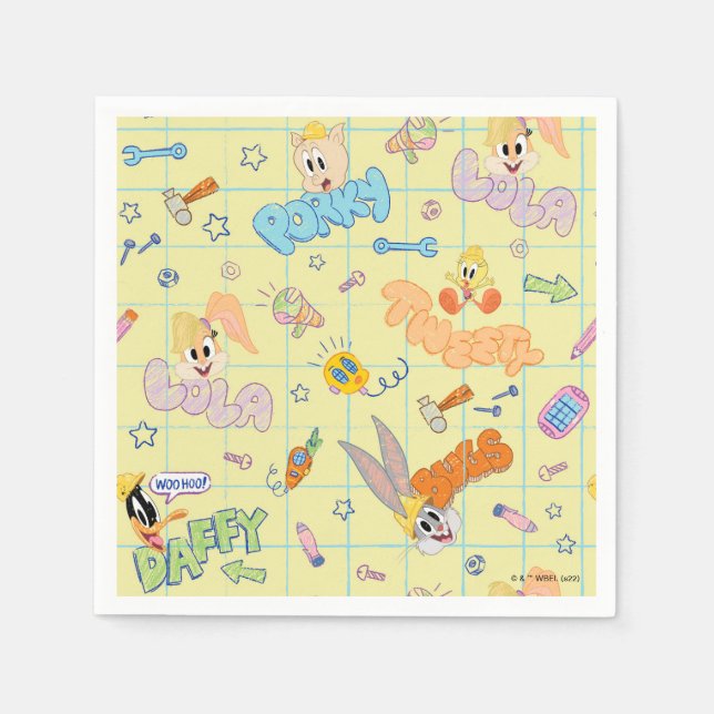 BUGS BUNNY BUILDERS™| Character Sketch Pattern Napkin (Front)