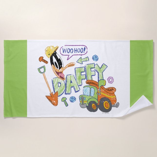 BUGS BUNNY BUILDERS™| DAFFY DUCK™ Sketch Art Beach Towel (Front)