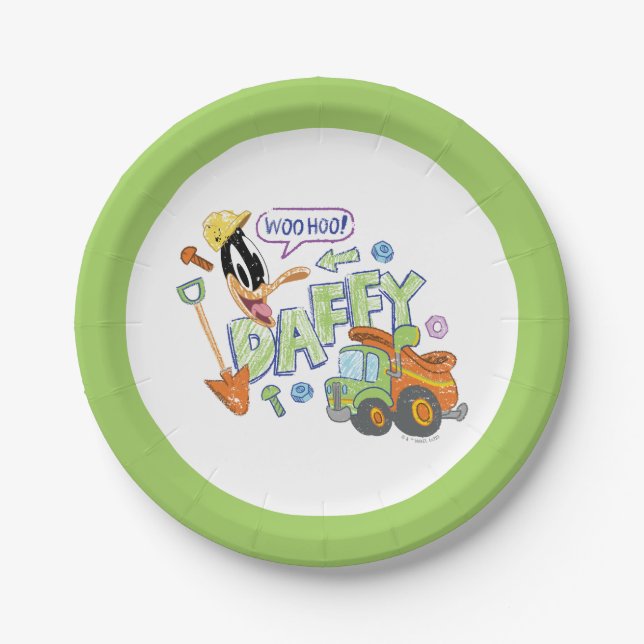 BUGS BUNNY BUILDERS™| DAFFY DUCK™ Sketch Art Paper Plate (Front)