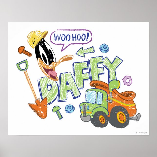 BUGS BUNNY BUILDERS™| DAFFY DUCK™ Sketch Art Poster (Front)