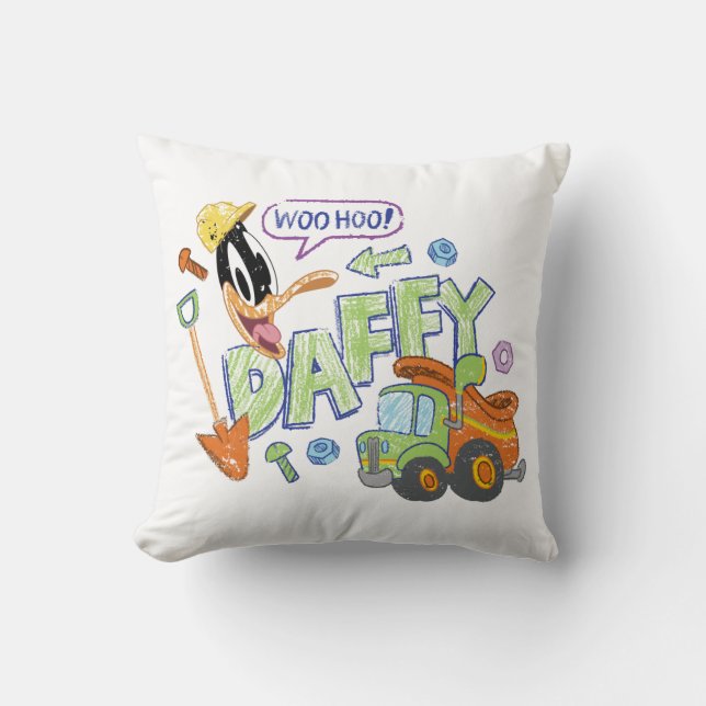 BUGS BUNNY BUILDERS™| DAFFY DUCK™ Sketch Art Throw Pillow (Front)