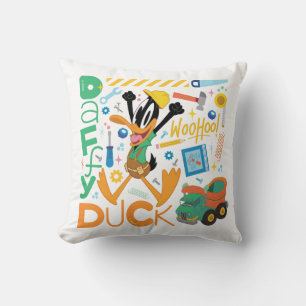 BUGS BUNNY BUILDERS™  DAFFY DUCK™ Work Tools Throw Pillow