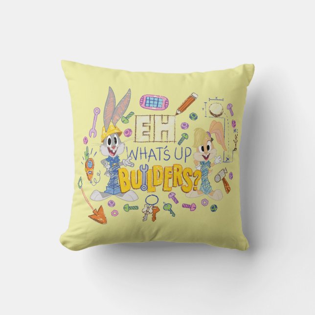 BUGS BUNNY BUILDERS™| Eh, What's Up Builders? Throw Pillow (Front)