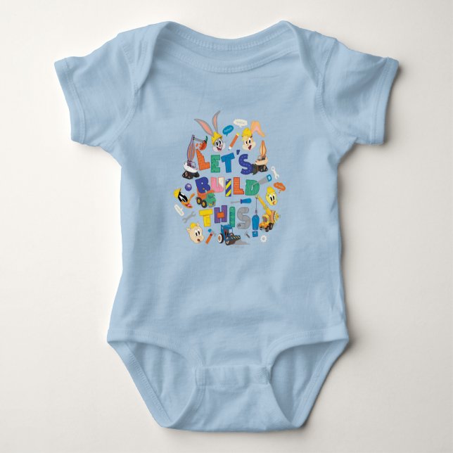 BUGS BUNNY BUILDERS™| "Let's Build This" Collage Baby Bodysuit (Front)