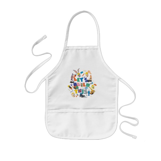 BUGS BUNNY BUILDERS™| "Let's Build This" Collage Kids Apron (Front)