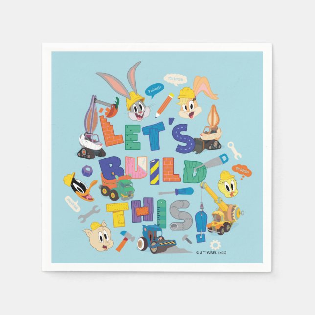 BUGS BUNNY BUILDERS™| "Let's Build This" Collage Napkin (Front)