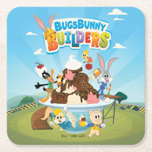 BUGS BUNNY BUILDERS™  Looney Builders Ice Cream Square Paper Coaster
