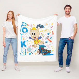 BUGS BUNNY BUILDERS™  Porky Pig Work Tools Fleece Blanket