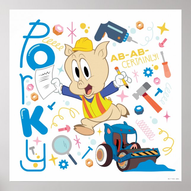 BUGS BUNNY BUILDERS™| Porky Pig Work Tools Poster (Front)