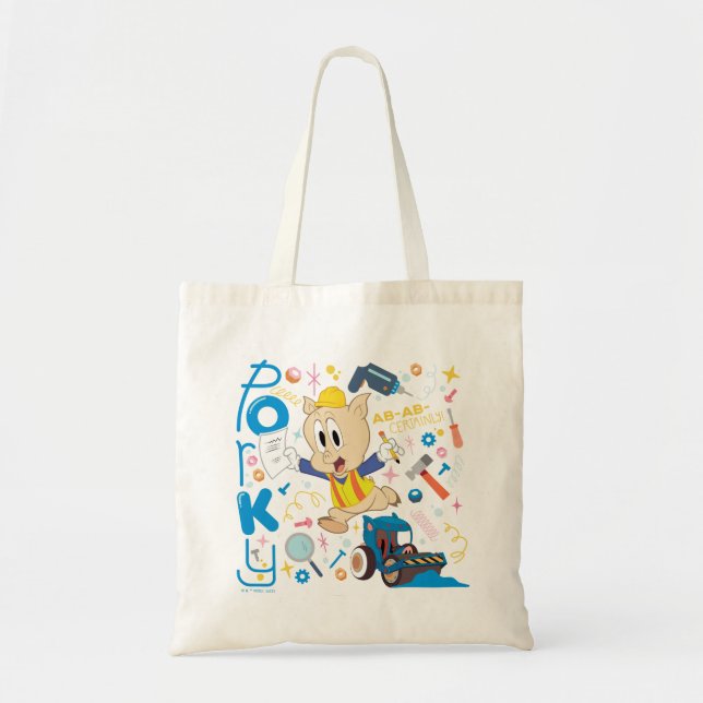 BUGS BUNNY BUILDERS™| Porky Pig Work Tools Tote Bag (Front)