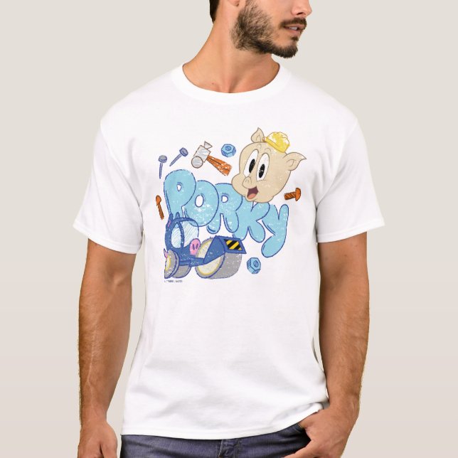 BUGS BUNNY BUILDERS™| Porky Sketch Art T-Shirt (Front)