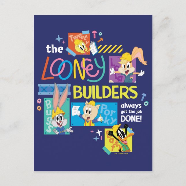 BUGS BUNNY BUILDERS™| The Looney Builders Collage Postcard (Front)