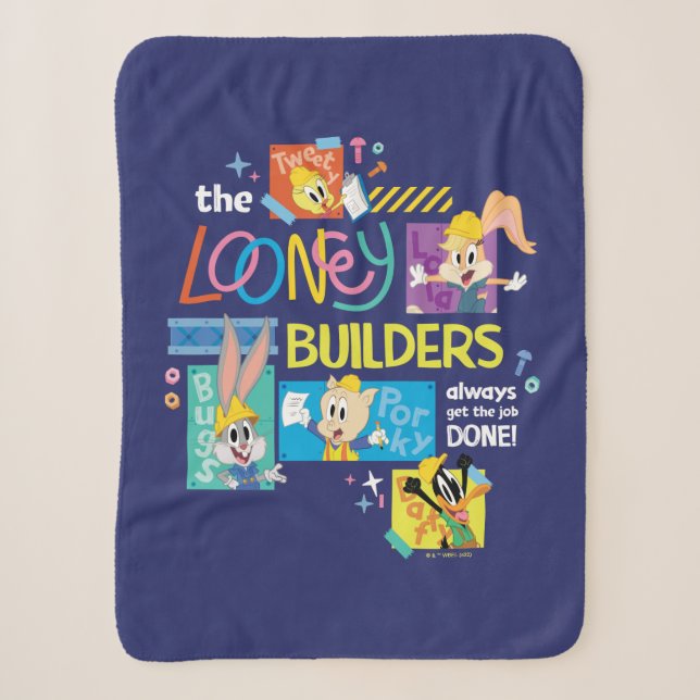 BUGS BUNNY BUILDERS™| The Looney Builders Collage Sherpa Blanket (Front)