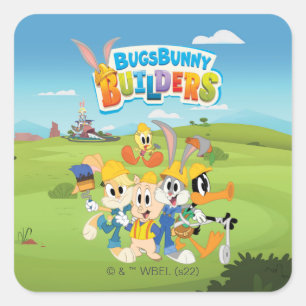 BUGS BUNNY BUILDERS™  The Looney Builders Group Square Sticker