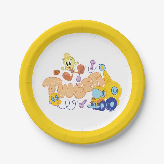 BUGS BUNNY BUILDERS™| TWEETY™ Sketch Art Paper Plate (Front)