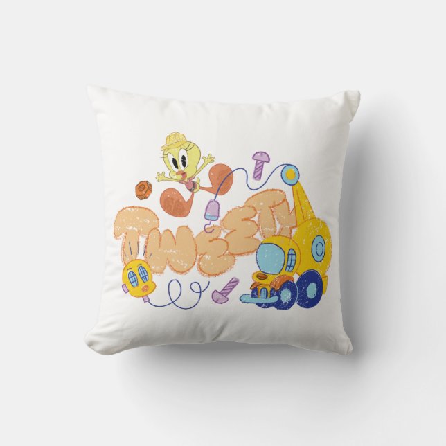 BUGS BUNNY BUILDERS™| TWEETY™ Sketch Art Throw Pillow (Front)