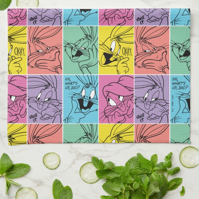 BUGS BUNNY™ Colour Block Expressions Kitchen Towel (Folded)