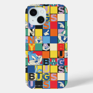 BUGS BUNNY™ Colourful Name and Face Chequered iPhone 15 Case