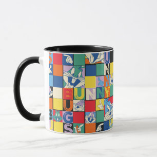 BUGS BUNNY™ Colourful Name and Face Chequered Mug