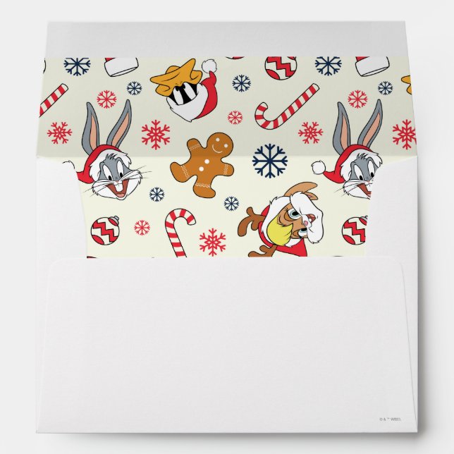 BUGS BUNNY™, DAFFY DUCK™ & Lola Christmas Pattern Envelope (Back (Bottom))