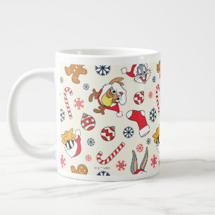 BUGS BUNNY™, DAFFY DUCK™ & Lola Christmas Pattern Large Coffee Mug