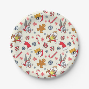 BUGS BUNNY™, DAFFY DUCK™ & Lola Christmas Pattern Paper Plate