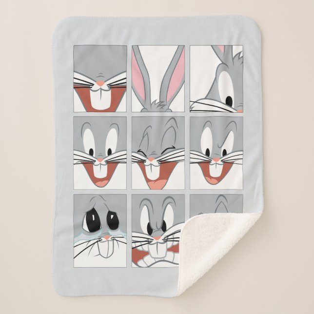 BUGS BUNNY™ Expression Blocks Sherpa Blanket (Front)