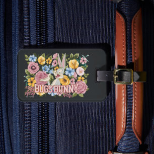 BUGS BUNNY™ Floral Embroidery Graphic Luggage Tag