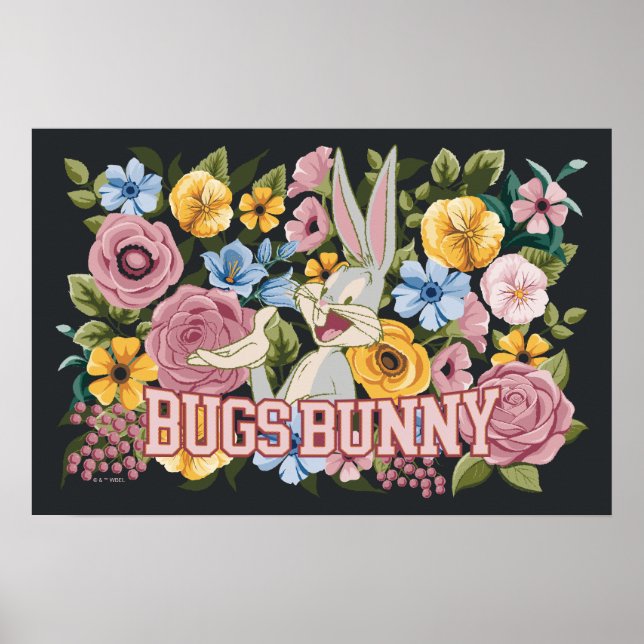 BUGS BUNNY™ Floral Embroidery Graphic Poster (Front)