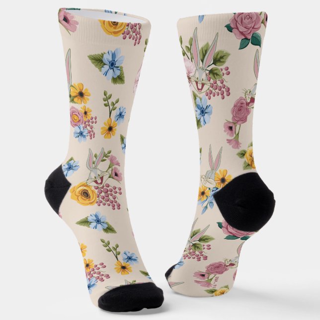 BUGS BUNNY™ Floral Embroidery Pattern Socks (Angled)