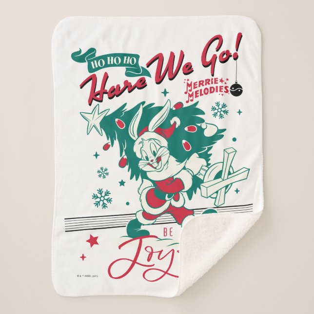 BUGS BUNNY™ - Ho Ho Ho, Hare We Go! Sherpa Blanket (Front)