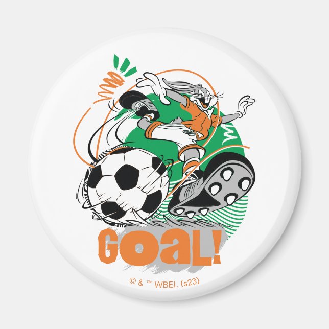 BUGS BUNNY™ Kicking Soccer Goal Magnet (Front)
