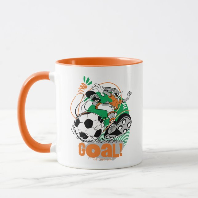 BUGS BUNNY™ Kicking Soccer Goal Mug (Left)