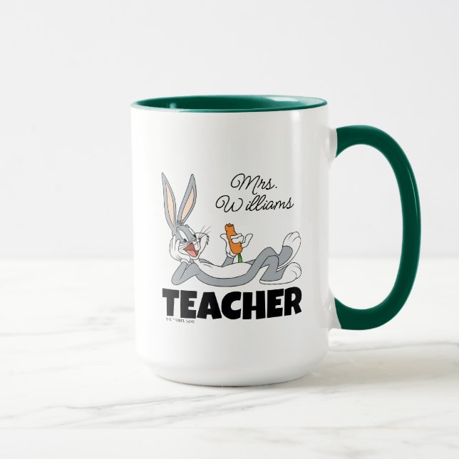 BUGS BUNNY™ Lying Down Eating Carrot Teacher Mug (Right)