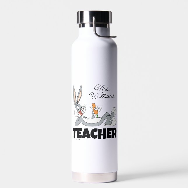 BUGS BUNNY™ Lying Down Eating Carrot Teacher Water Bottle (Left)