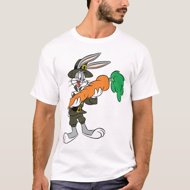 BUGS BUNNY™ Pilgrim Thanksgiving Carrot T-Shirt (Front)