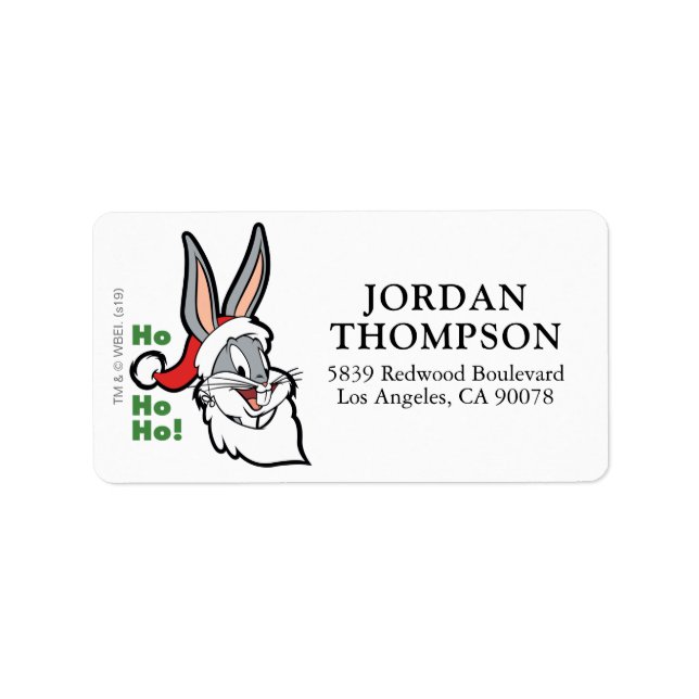 BUGS BUNNY™ Santa "Ho Ho Ho!" Label (Front)