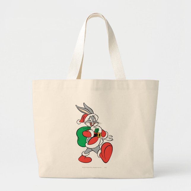 BUGS BUNNY™ Santa Large Tote Bag (Front)