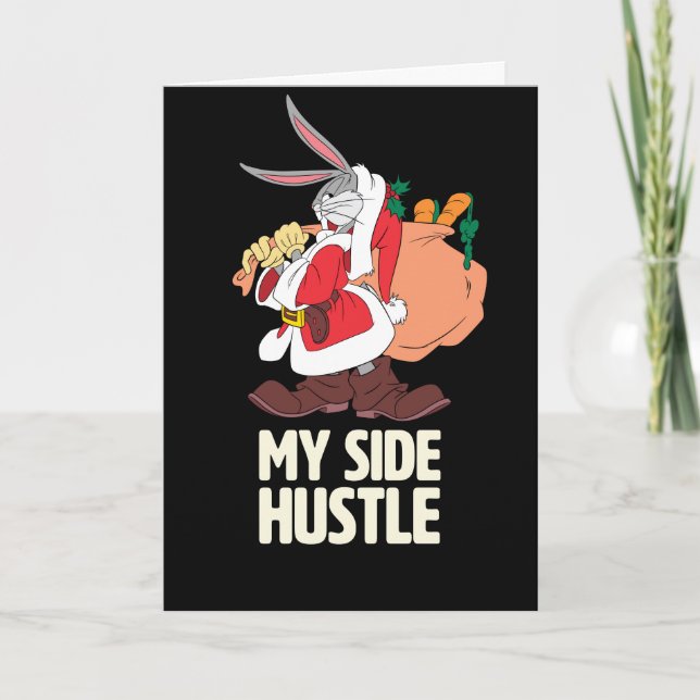 BUGS BUNNY™ Santa "My Side Hustle" Holiday Card (Front)