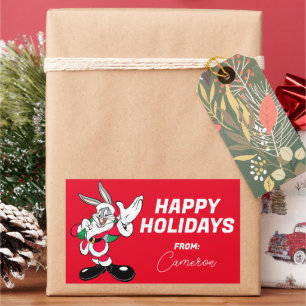 BUGS BUNNY™ Santa Waving   Happy Holidays Sticker