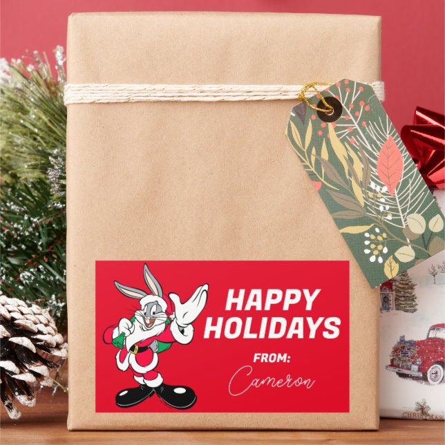 BUGS BUNNY™ Santa Waving | Happy Holidays Sticker (Holiday)