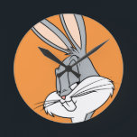 BUGS BUNNY™ Sideways Glance Round Clock<br><div class="desc">LOONEY TUNES™ | Check out this BUGS BUNNY™ Sideways Glance artwork! Click the customize button to begin personalizing your very own LOONEY TUNES™ merchandise!</div>