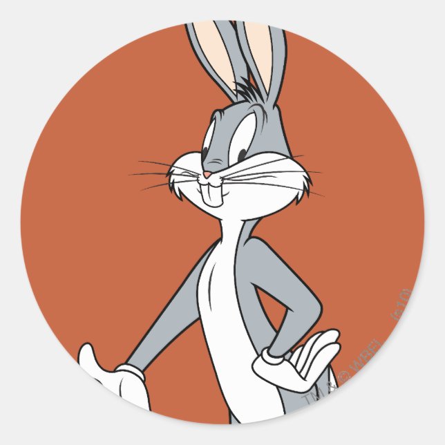 BUGS BUNNY™ Standing Classic Round Sticker (Front)