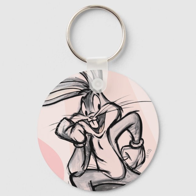 BUGS BUNNY™ Thinker Light Pink Keychain (Front)