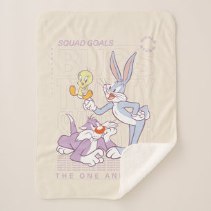 BUGS BUNNY™, TWEETY™, SYLVESTER™ Squad Goals Sherpa Blanket
